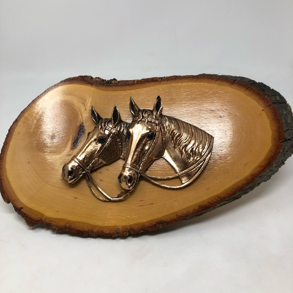 Live Edge Wood And Horses Wall Plaque
